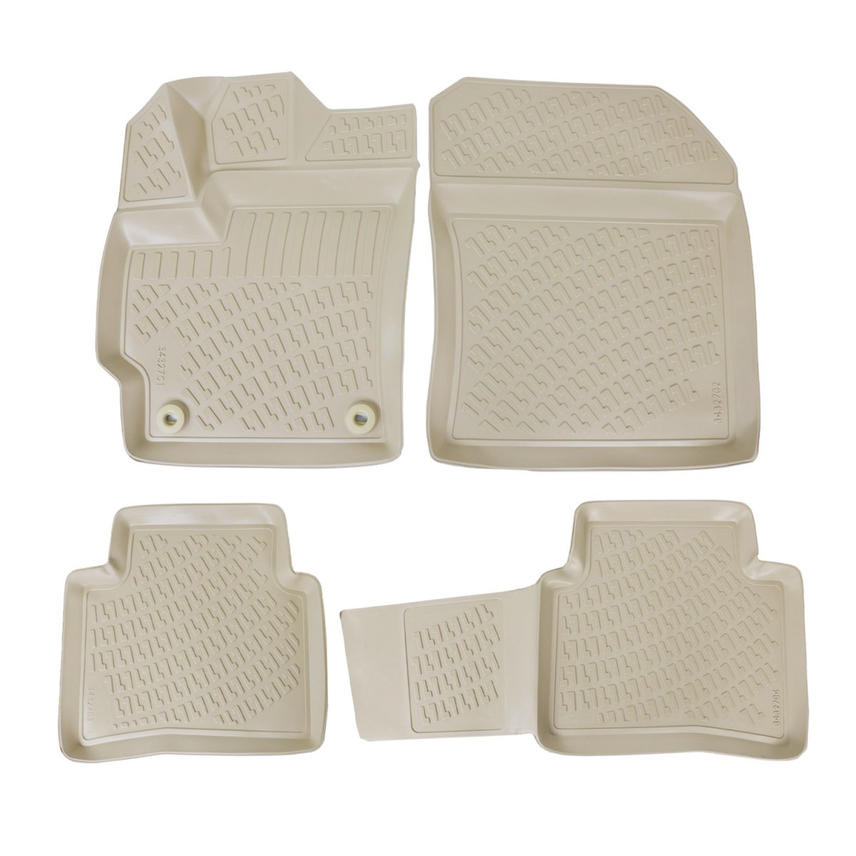 Toyota Corolla Floor Mats - Front + Rear - Omac - Rubber TPE - Beige - 2019